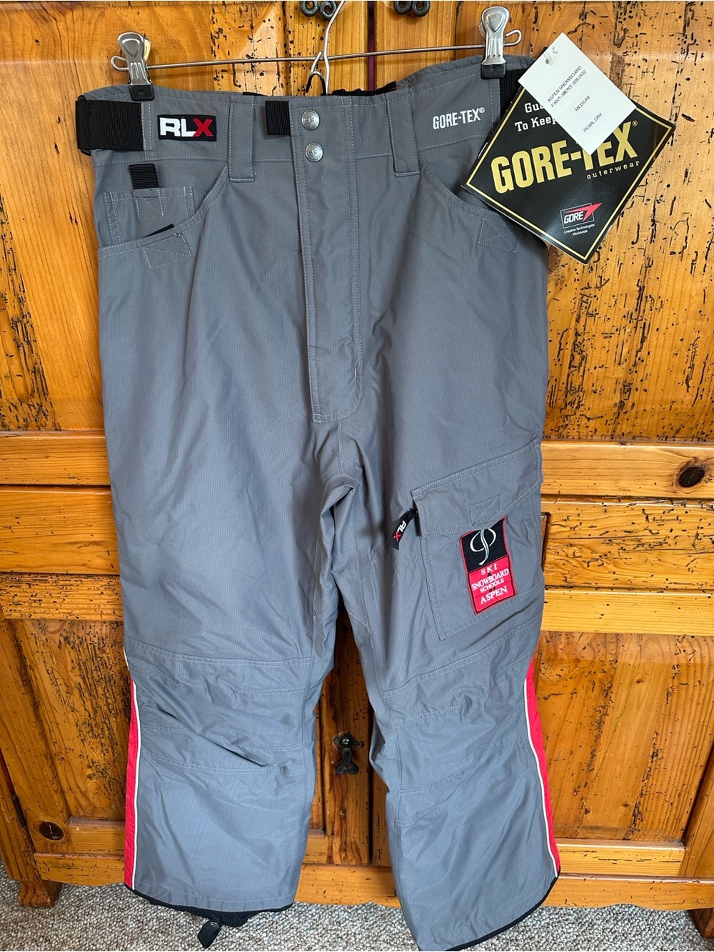 RLX POLO SPORT GORE-TEX Men's Vintage shell Gray Waterproof Ski Pants size M